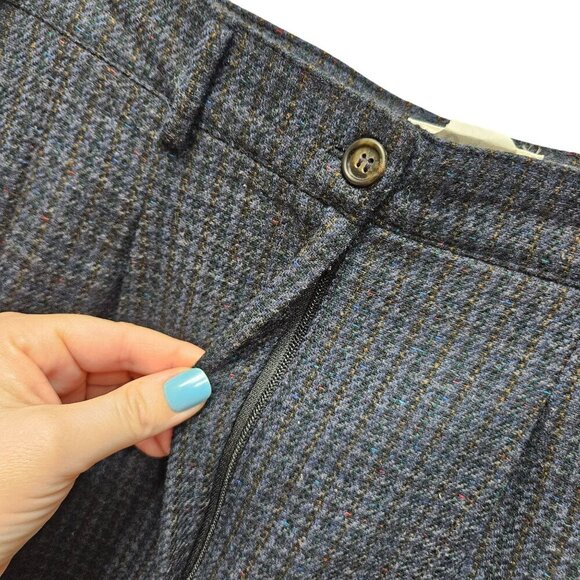 Vintage Mark Shale‎ Gray Wool Long Pencil Skirt Size 12 Button Zip Closure Lined - Picture 4 of 12